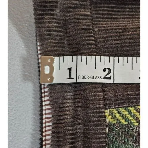 Anthropologie Maeve Womens 4 Corduroy Wool Blend Green Yellow Plaid Mini Skirt - Picture 9 of 10